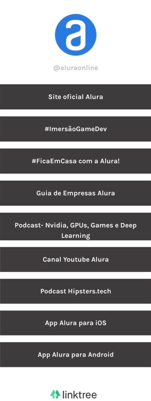 print link.tree da alura quando clicamos nele